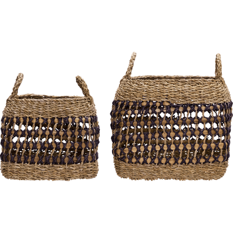House Doctor-collectie Mand Pauta Naturel Zwart - set van 2