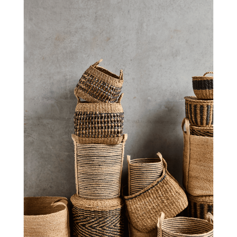 House Doctor-collectie Mand Pauta Naturel Zwart - set van 2