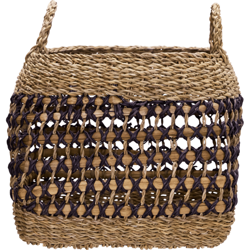 House Doctor-collectie Mand Pauta Naturel Zwart - set van 2