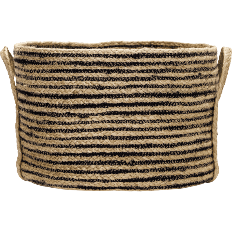 House Doctor-collectie Opbergmand Dungi Zwart Naturel - set van 3
