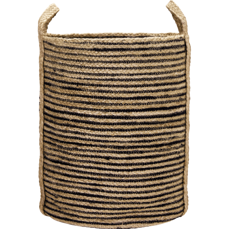 House Doctor-collectie Opbergmand Dungi Zwart Naturel - set van 3