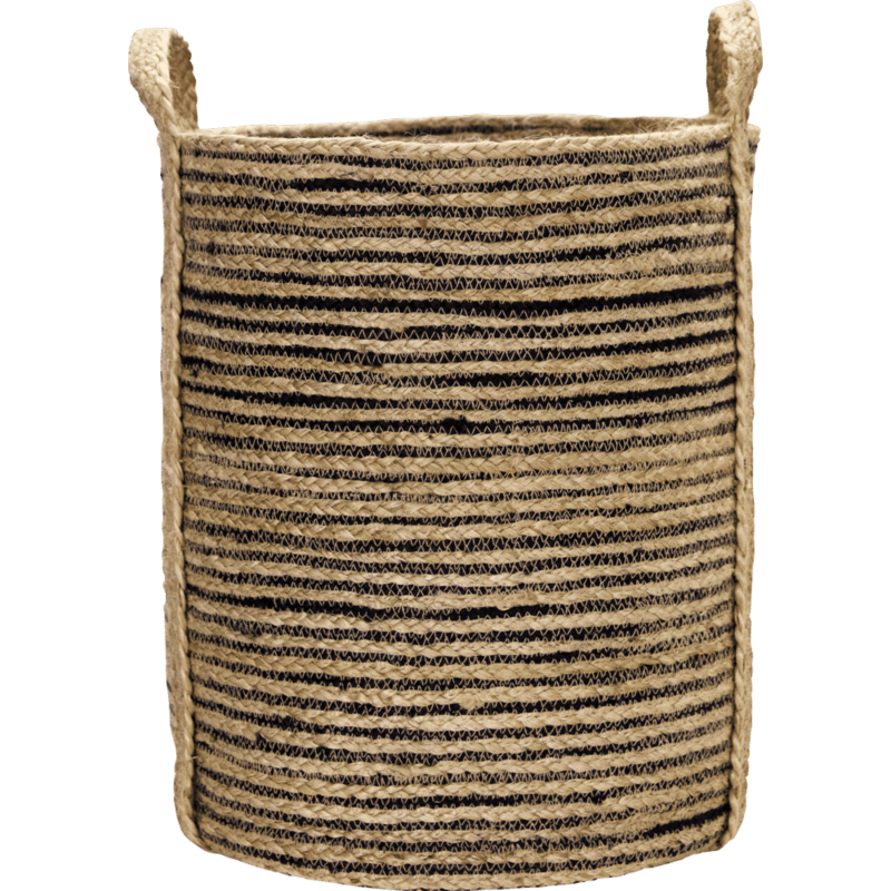House Doctor-collectie Opbergmand Dungi Zwart Naturel - set van 3