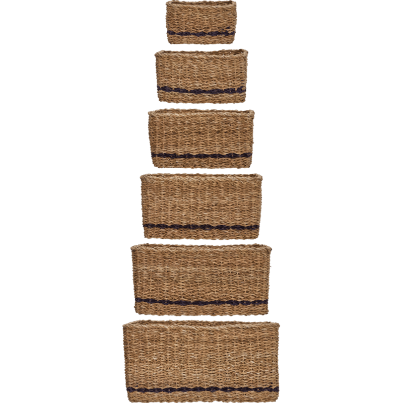 House Doctor-collectie Opbergmand Squares Naturel -set van 6