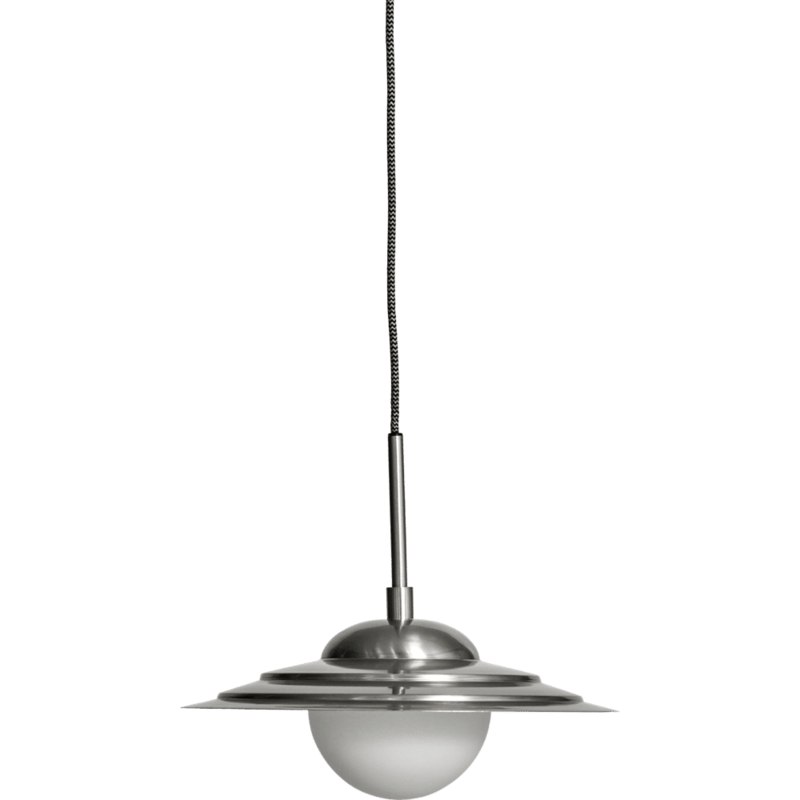 House Doctor-collectie Hanglamp Coin Geborstelde zilveren afwerking Mat wit