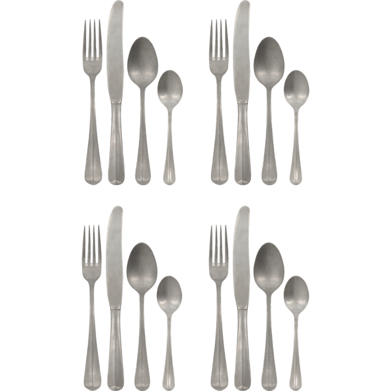 House Doctor-collectie Bestekset, HDBrush, Zilveren afwerking