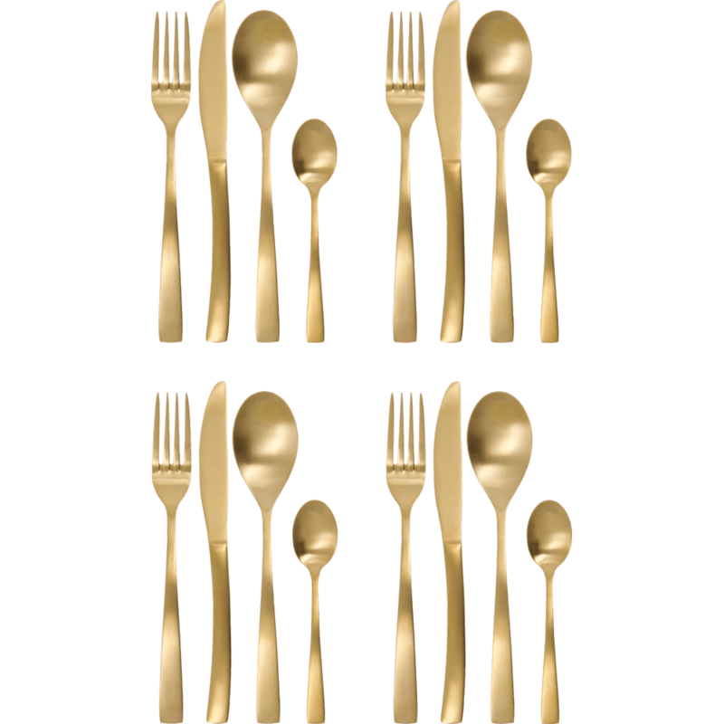 House Doctor-collectie Bestekset Golden Gouden