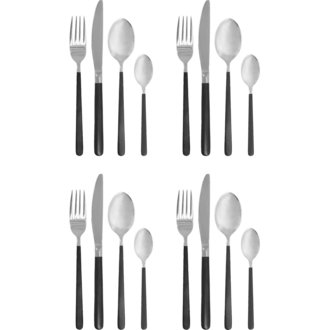 House Doctor Cutlery set Ox Black;Silver