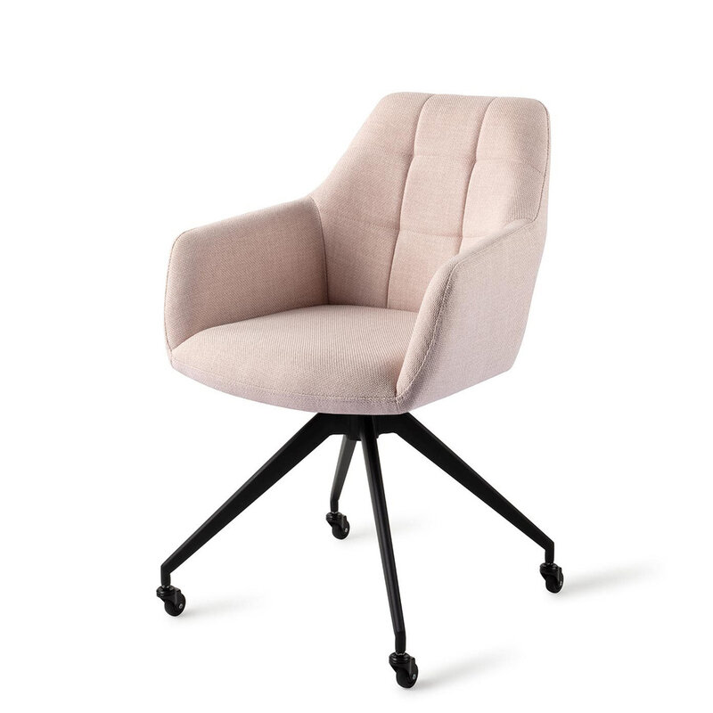 Jesper Home Noto Petal Pink Eetkamerstoel - Caster Black