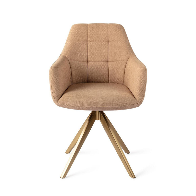 Jesper Home Noto Toasted Toffee Eetkamerstoel - Turn Gold