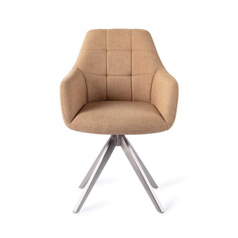 Jesper Home Noto Toasted Toffee Eetkamerstoel - Turn Steel