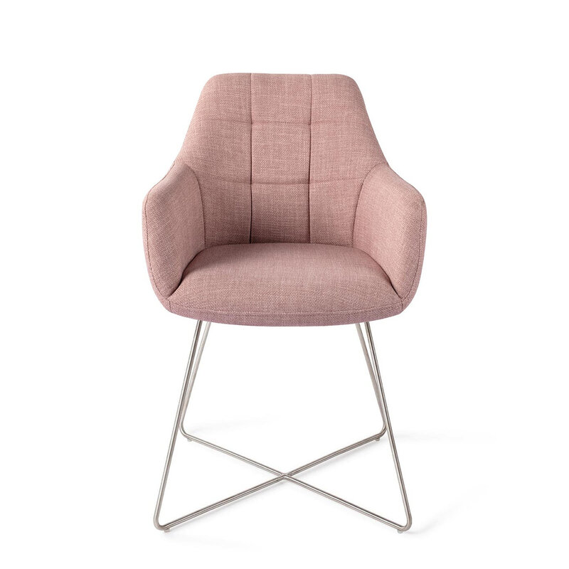 Jesper Home Noto VIntage Rose Eetkamerstoel - Cross Steel
