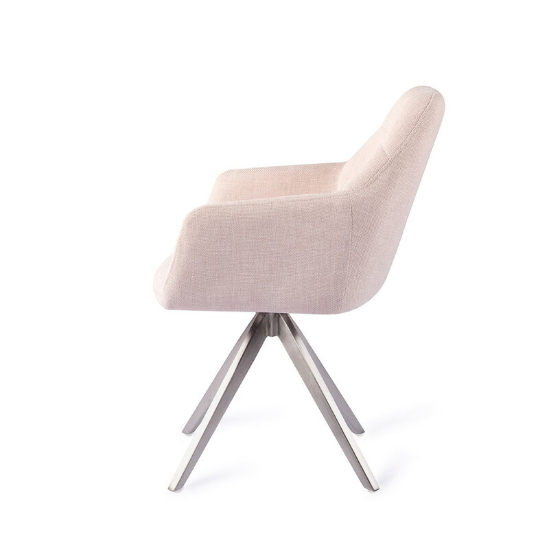 Jesper Home Noto Petal Pink Eetkamerstoel - Turn Steel