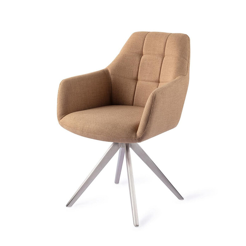 Jesper Home Noto Toasted Toffee Eetkamerstoel - Turn Steel