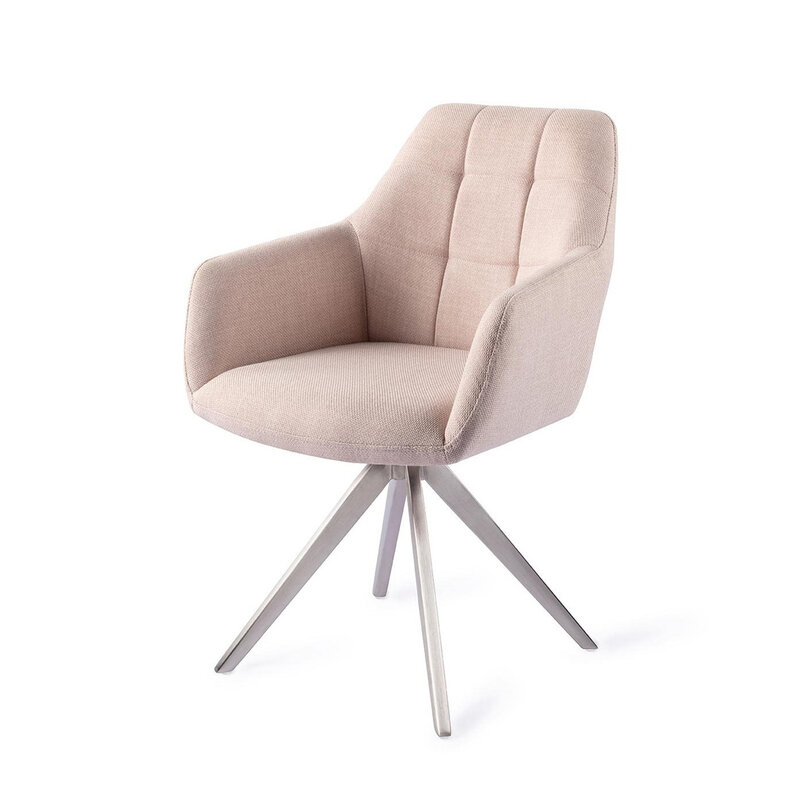 Jesper Home Noto Petal Pink Eetkamerstoel - Turn Steel