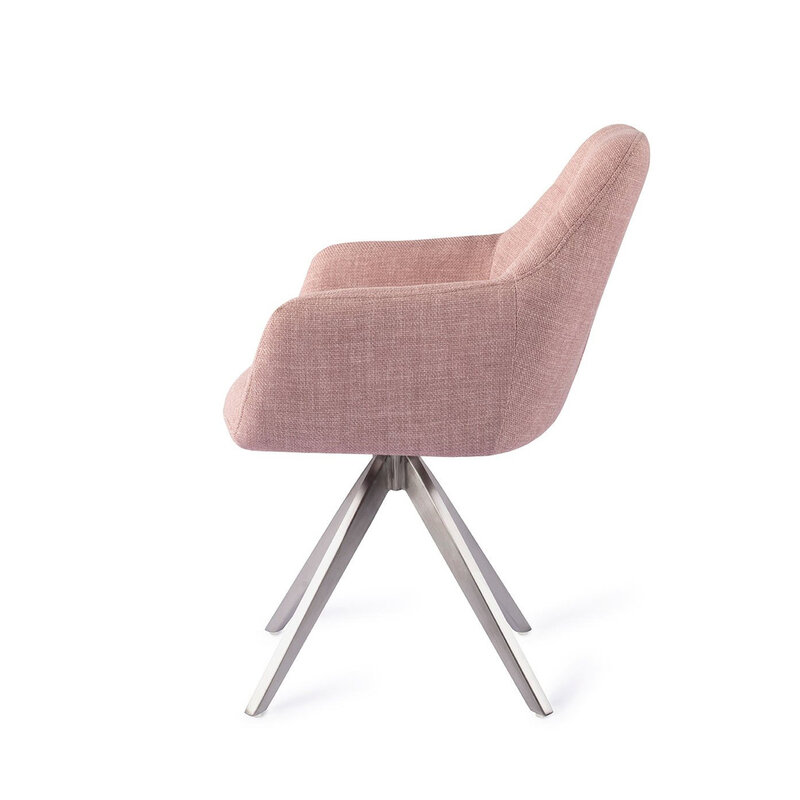 Jesper Home Noto VIntage Rose Eetkamerstoel - Turn Steel