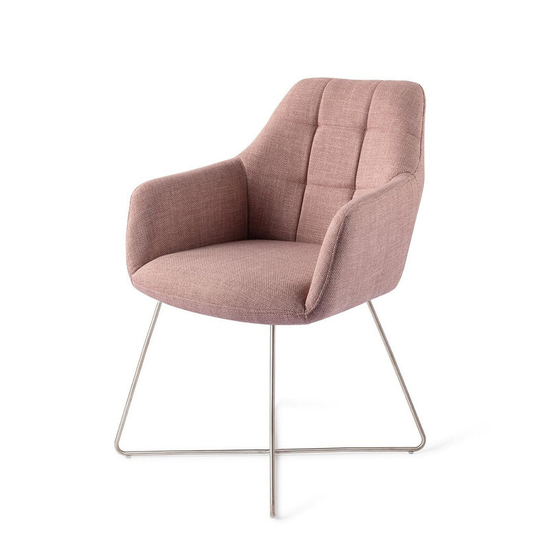 Jesper Home Noto VIntage Rose Eetkamerstoel - Cross Steel