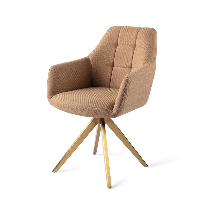 Jesper Home Noto Toasted Toffee Eetkamerstoel - Turn Gold