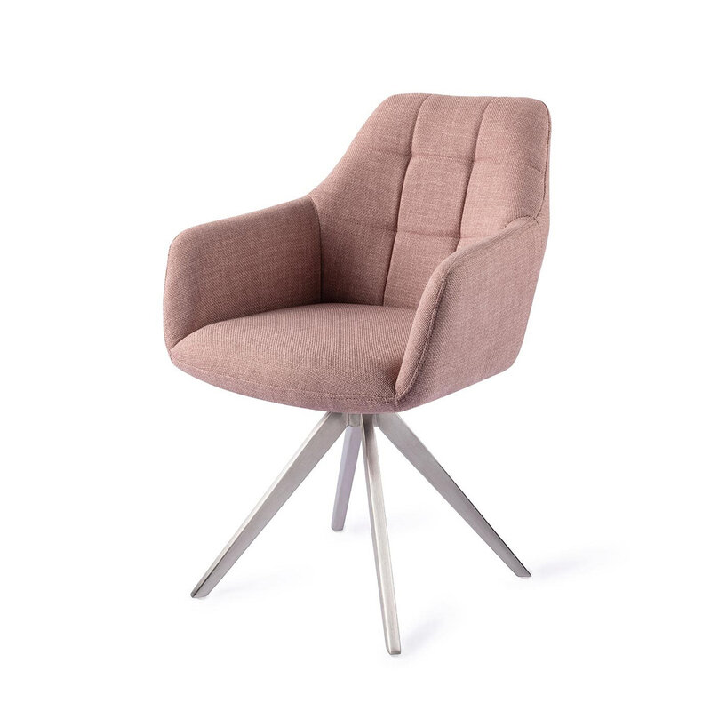 Jesper Home Noto VIntage Rose Eetkamerstoel - Turn Steel