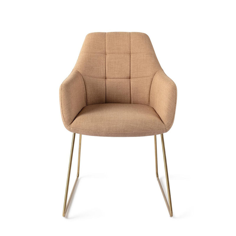 Jesper Home Noto Toasted Toffee Eetkamerstoel - Slide Gold
