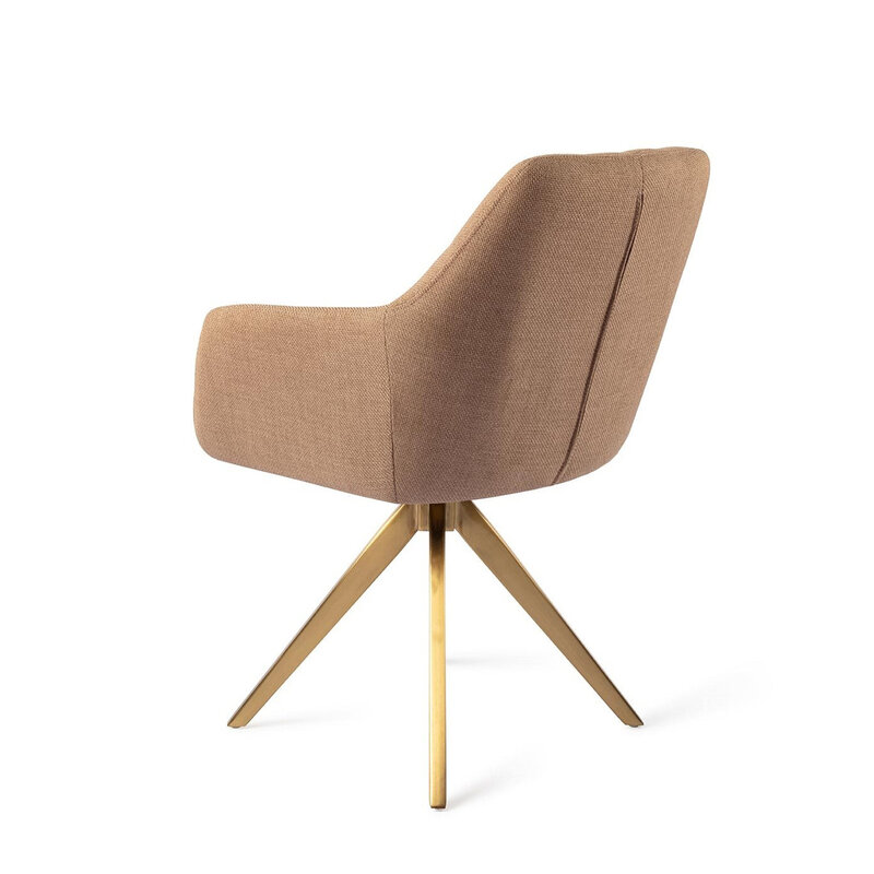 Jesper Home Noto Toasted Toffee Eetkamerstoel - Turn Gold