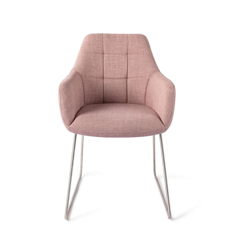Jesper Home Noto VIntage Rose Eetkamerstoel - Slide Steel