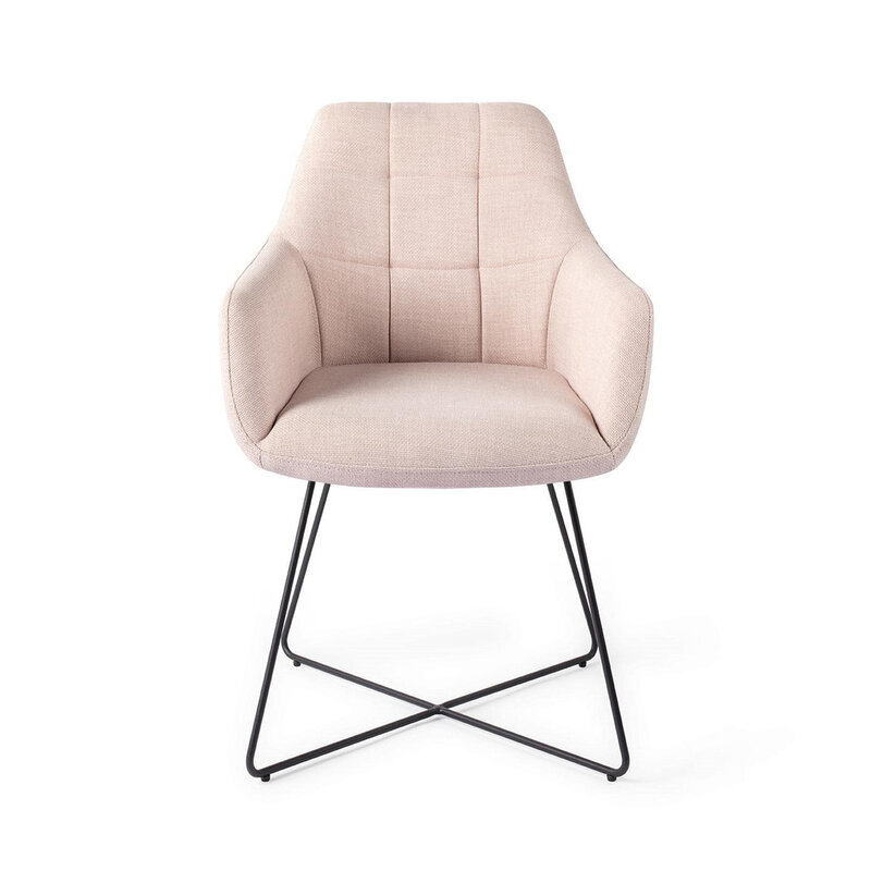 Jesper Home Noto Petal Pink Eetkamerstoel - Cross Black
