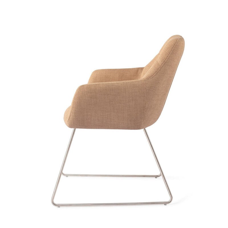 Jesper Home Noto Toasted Toffee Eetkamerstoel - Slide Steel