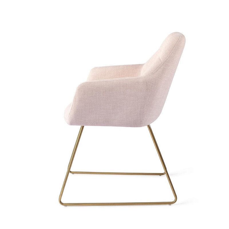 Jesper Home Noto Petal Pink Eetkamerstoel - Slide Gold