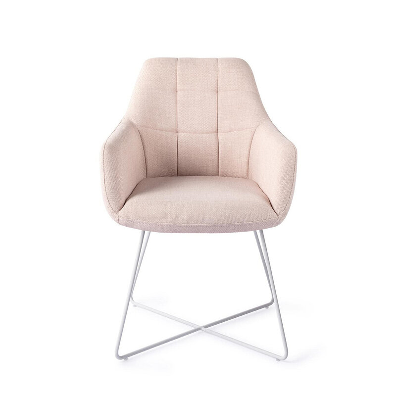 Jesper Home Noto Petal Pink Eetkamerstoel - Cross White