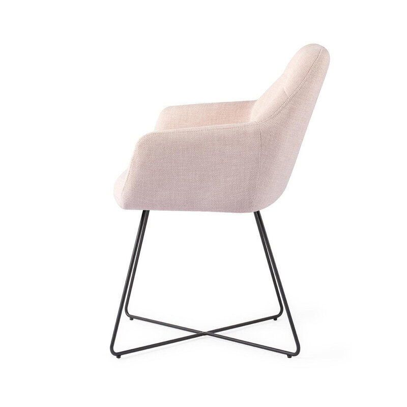 Jesper Home Noto Petal Pink Eetkamerstoel - Cross Black