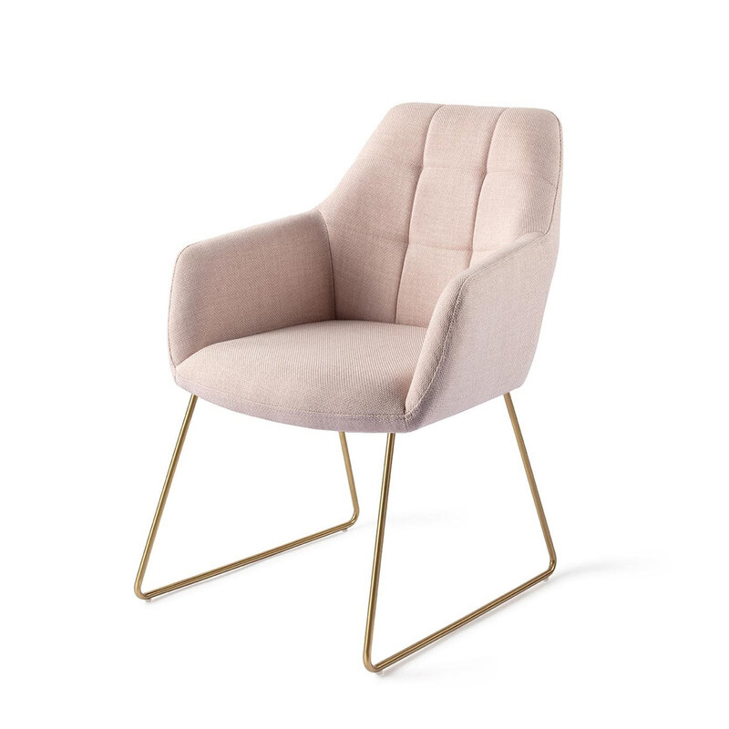 Jesper Home Noto Petal Pink Eetkamerstoel - Slide Gold
