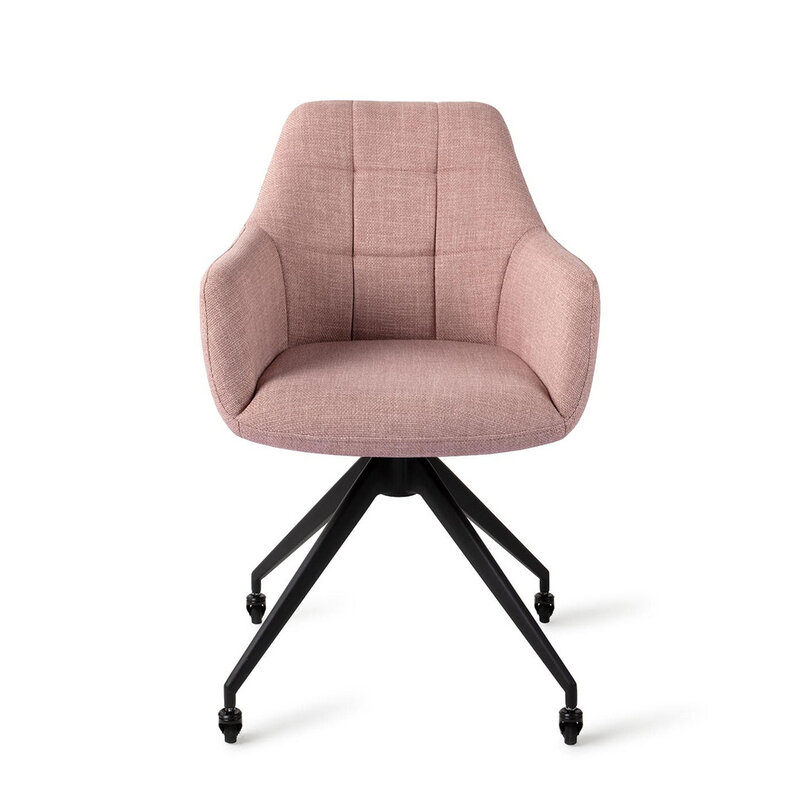 Jesper Home Noto VIntage Rose Eetkamerstoel - Caster Black