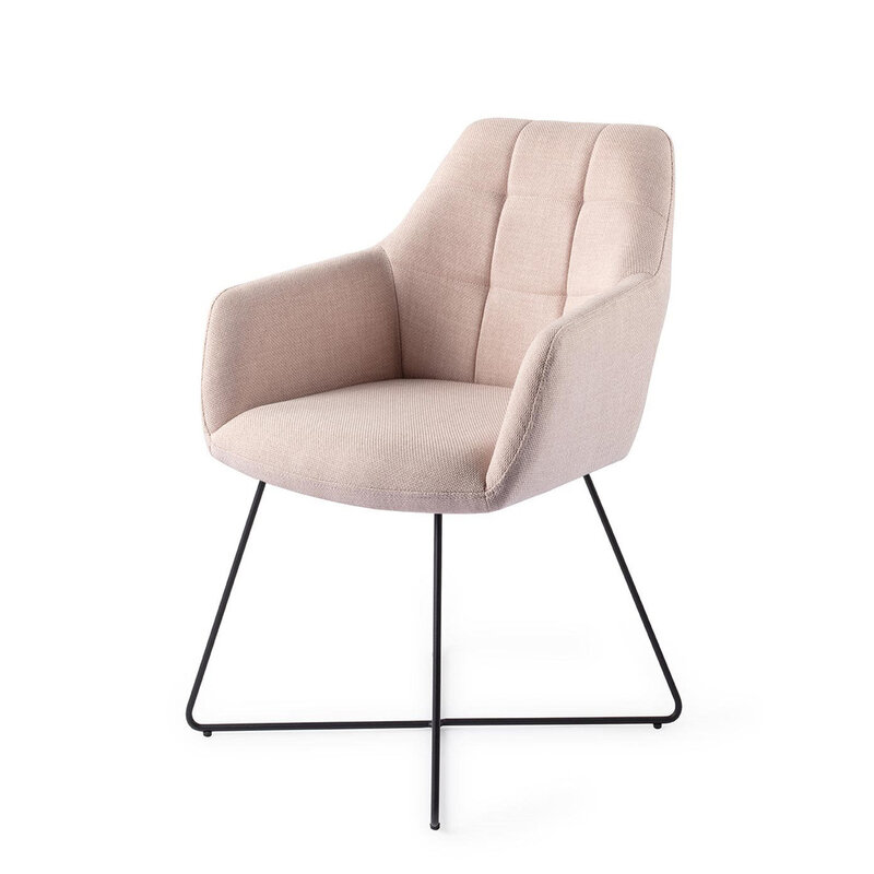 Jesper Home Noto Petal Pink Eetkamerstoel - Cross Black
