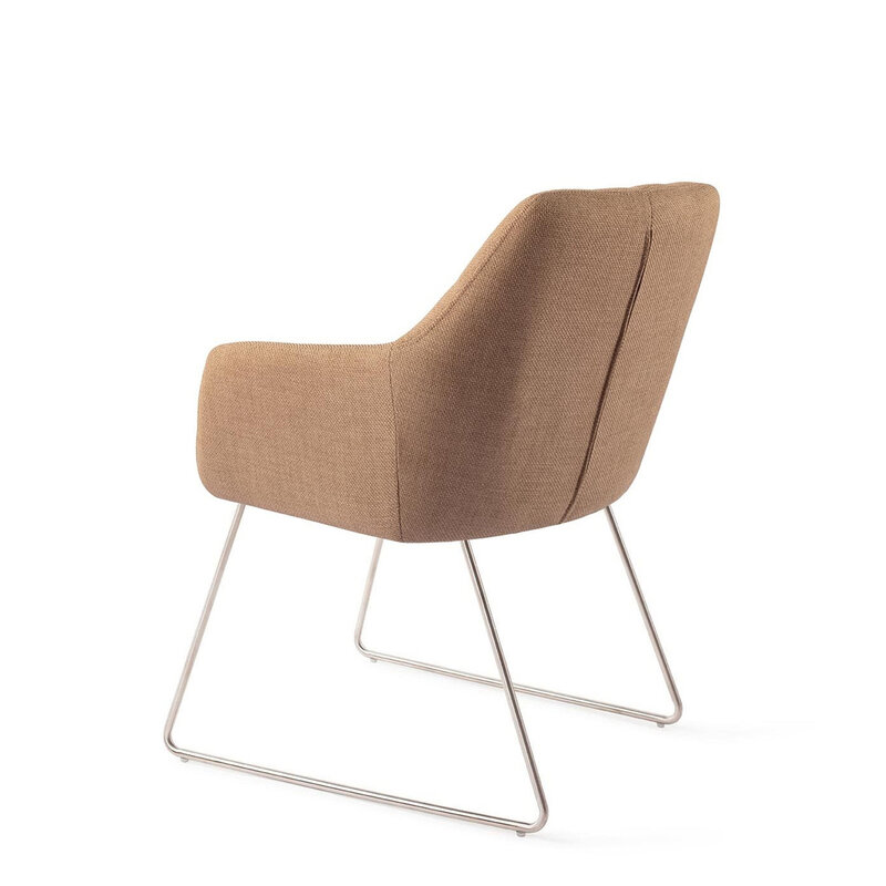 Jesper Home Noto Toasted Toffee Eetkamerstoel - Slide Steel