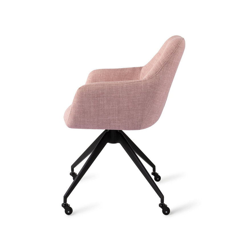 Jesper Home Noto VIntage Rose Eetkamerstoel - Caster Black