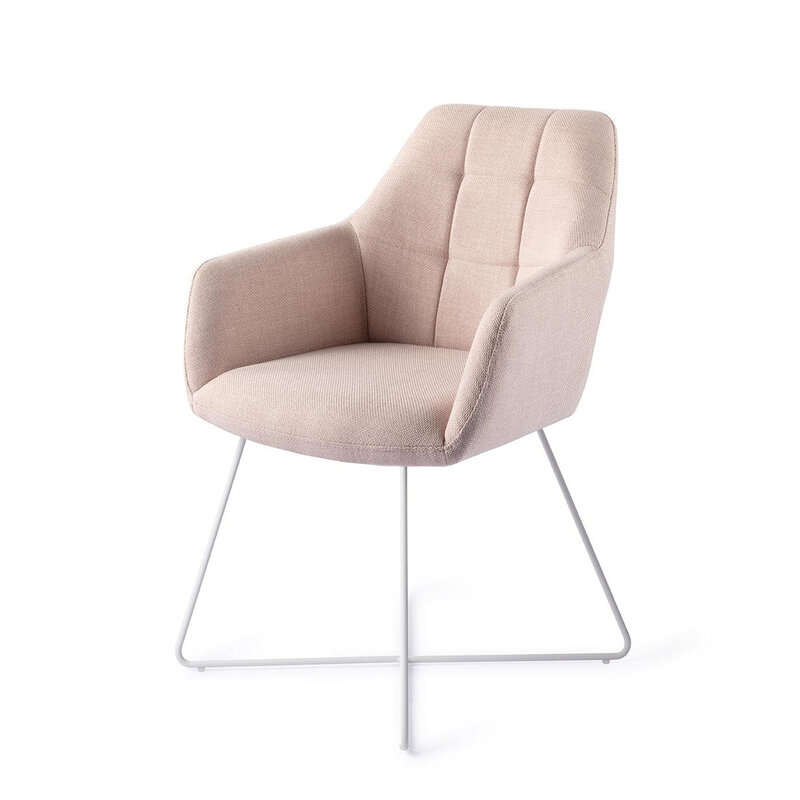 Jesper Home Noto Petal Pink Eetkamerstoel - Cross White