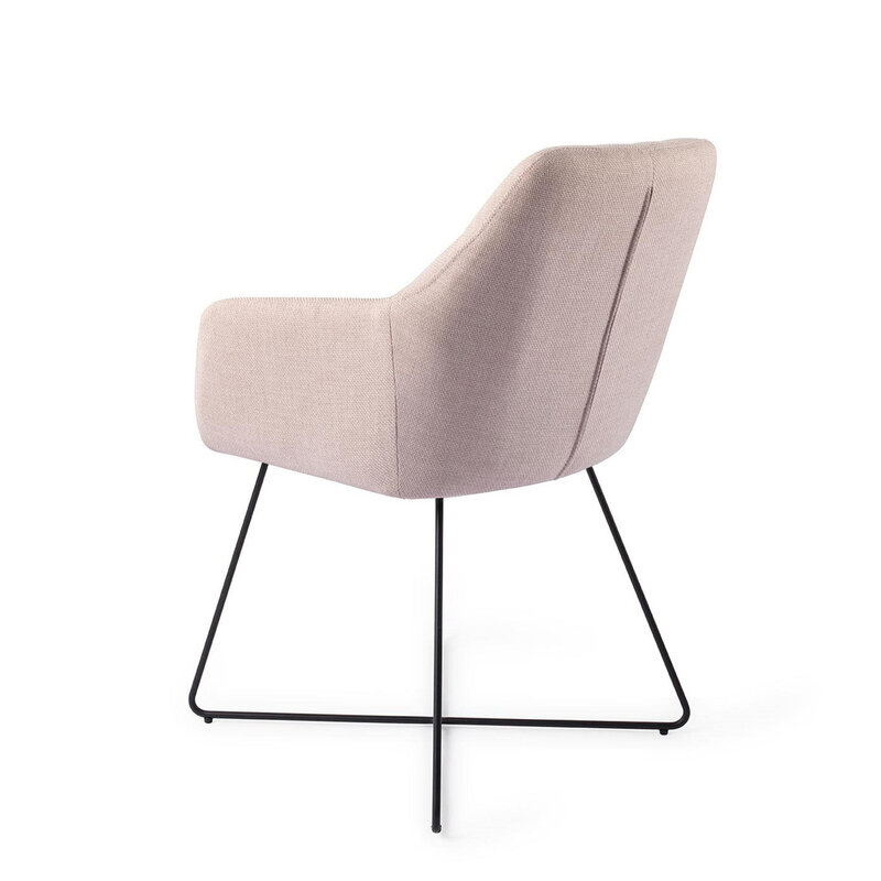 Jesper Home Noto Petal Pink Eetkamerstoel - Cross Black