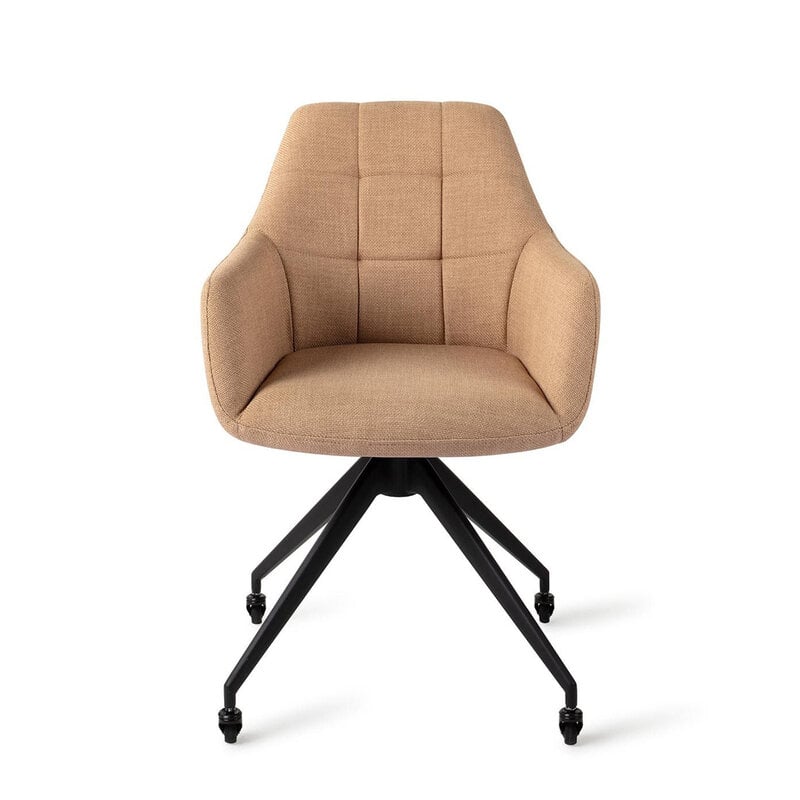 Jesper Home Noto Toasted Toffee Eetkamerstoel - Caster Black