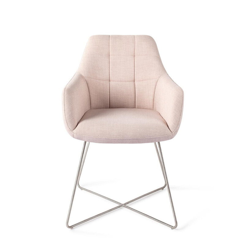 Jesper Home Noto Petal Pink Eetkamerstoel - Cross Steel