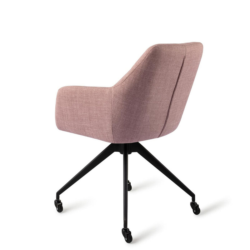 Jesper Home Noto VIntage Rose Eetkamerstoel - Caster Black