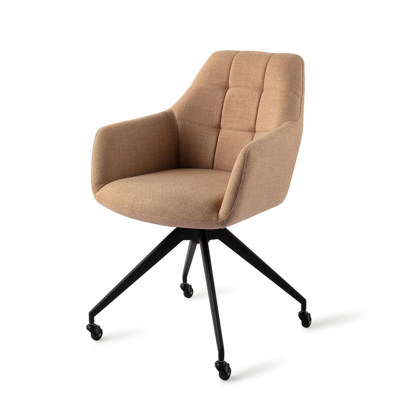 Jesper Home Noto Toasted Toffee Eetkamerstoel - Caster Black
