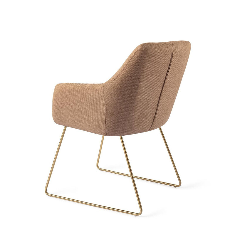 Jesper Home Noto Toasted Toffee Eetkamerstoel - Slide Gold