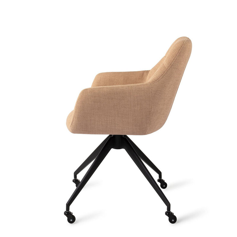 Jesper Home Noto Toasted Toffee Eetkamerstoel - Caster Black