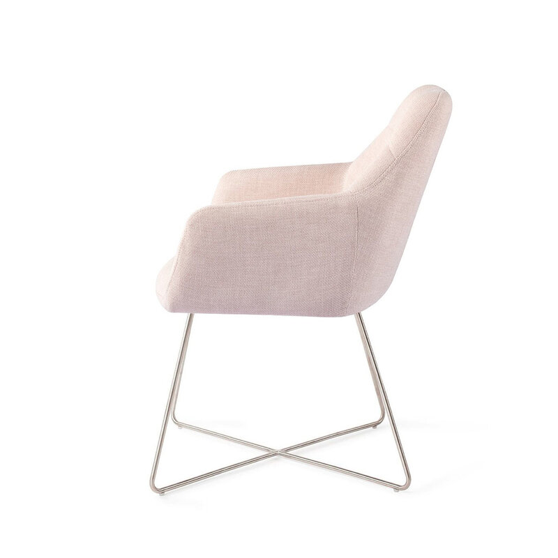 Jesper Home Noto Petal Pink Eetkamerstoel - Cross Steel
