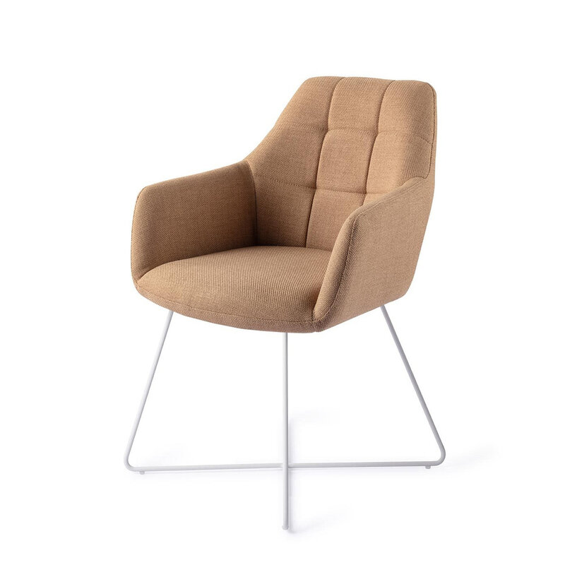 Jesper Home Noto Toasted Toffee Eetkamerstoel - Cross White