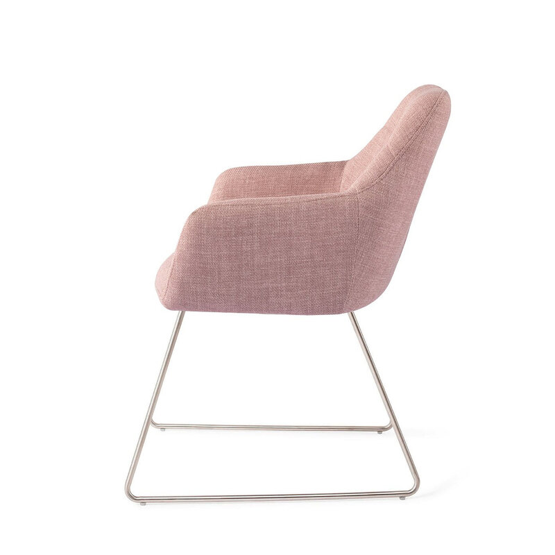 Jesper Home Noto VIntage Rose Eetkamerstoel - Slide Steel