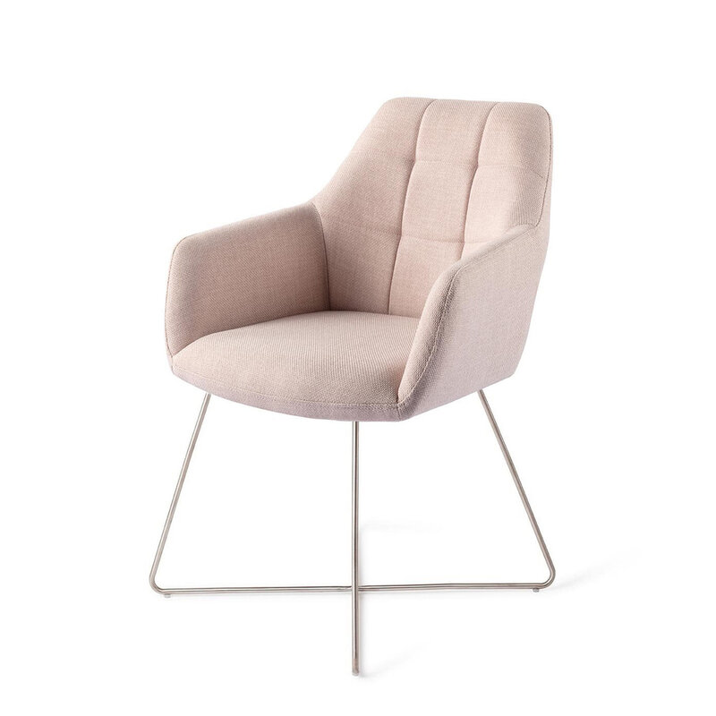 Jesper Home Noto Petal Pink Eetkamerstoel - Cross Steel
