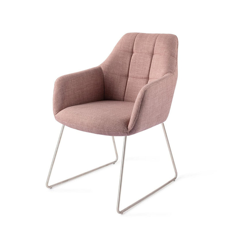 Jesper Home Noto VIntage Rose Eetkamerstoel - Slide Steel