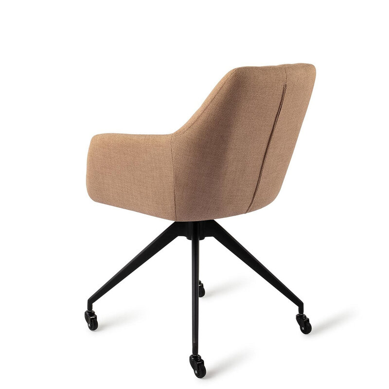Jesper Home Noto Toasted Toffee Eetkamerstoel - Caster Black