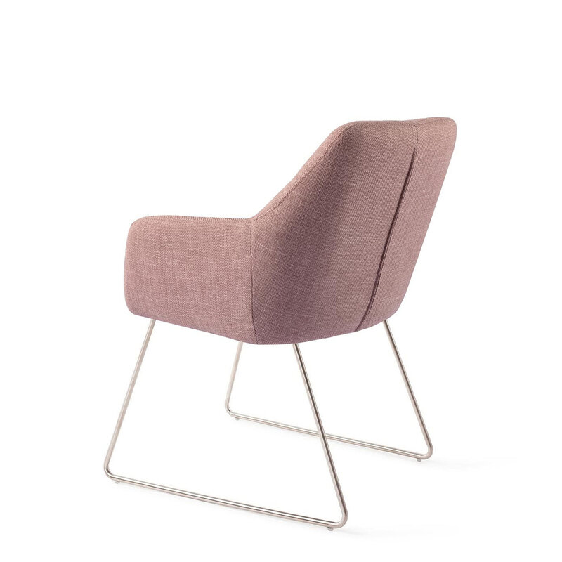 Jesper Home Noto VIntage Rose Eetkamerstoel - Slide Steel